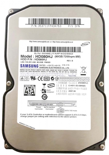 Жесткий диск Samsung HD080HJ 80Gb  SATAII 3,5" HDD