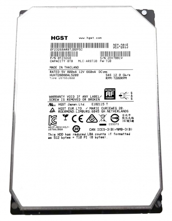 Жесткий диск HGST HUH728080AL5200 8Tb 7200 SAS 3,5" HDD