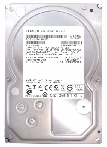 Жесткий диск Hitachi 0F10311 2Tb  SATAII 3,5" HDD