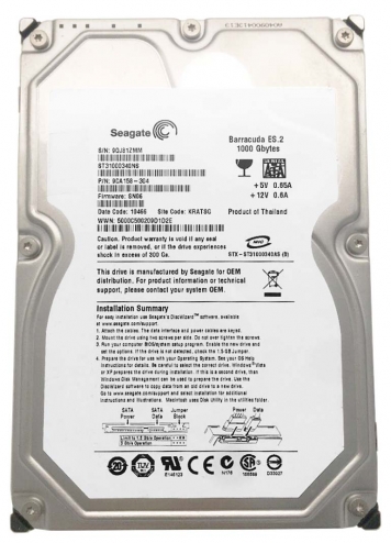 Жесткий диск Seagate ST31000340NS 1Tb  SATAII 3,5" HDD