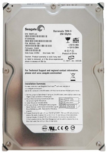 Жесткий диск Seagate 9BD043 250Gb 7200 IDE 3.5" HDD