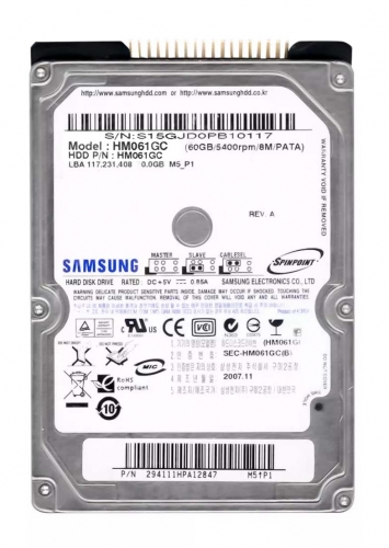 Жесткий диск Samsung HM061GC 60GB 5400 IDE 2,5" HDD