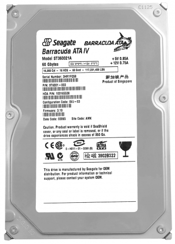 Жесткий диск Seagate 9T6001 60Gb 7200 IDE 3.5" HDD