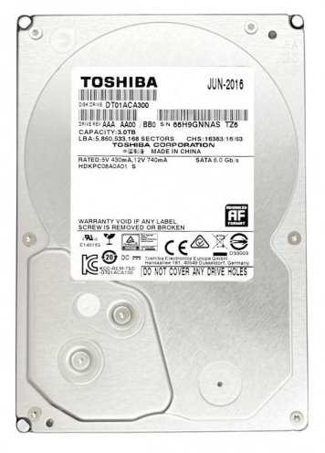 Жесткий диск Toshiba HDKPC08A0A01 3Tb  SATAIII 3,5" HDD