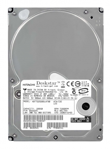 Жесткий диск Hitachi HDT722520DLAT80 200Gb 7200 IDE 3.5" HDD