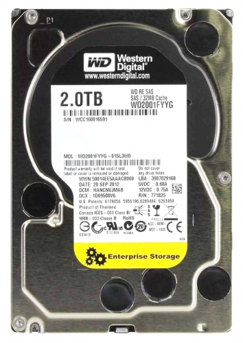 Жесткий диск Western Digital WD2001FYYG 2Tb  SAS 3,5" HDD