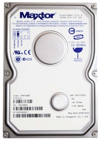 Жесткий диск Maxtor 6Y160P0 160Gb 7200 IDE 3.5" HDD