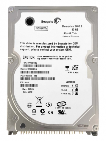 Жесткий диск Seagate ST98823A 80Gb 5400 IDE 2,5" HDD