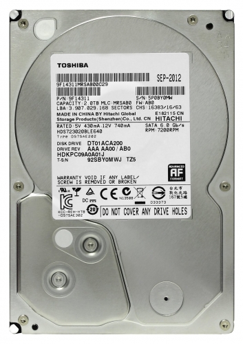 Жесткий диск Toshiba DT01ACA200 2Tb  SATAIII 3,5" HDD