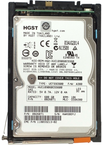 Жесткий диск EMC 005050345 600Gb  SAS 2,5" HDD
