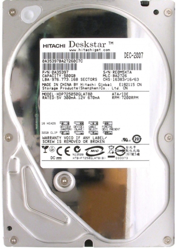 Жесткий диск Hitachi 0A35397 500Gb 7200 IDE 3.5" HDD