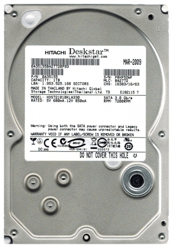 Жесткий диск Hitachi 0A35155 1Tb  SATAII 3,5" HDD