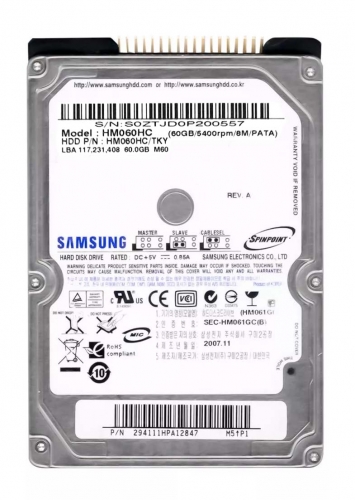 Жесткий диск Samsung HM060HC 60GB 5400 IDE 2,5" HDD