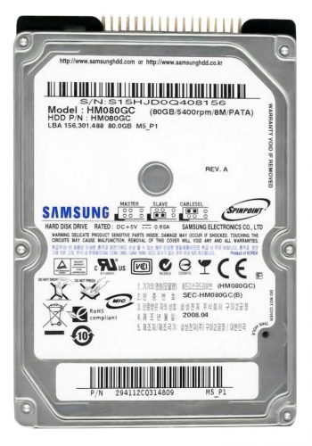 Жесткий диск Samsung HM080GC 80Gb 5400 IDE 2,5" HDD