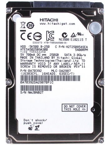 Жесткий Диск Hitachi H2T250854SEA 250Gb 5400 SATA 2,5" HDD