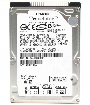 Жесткий диск Hitachi 13G1401 20Gb 4200 IDE 2,5" HDD