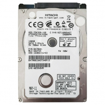 Жесткий диск Hitachi HTS543216A7A384 160Gb 5400 SATAII 2,5" HDD