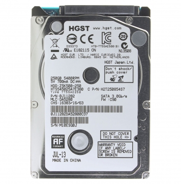 Жесткий диск HGST HTS545025A7E380 250Gb 5400 SATA 2,5" HDD