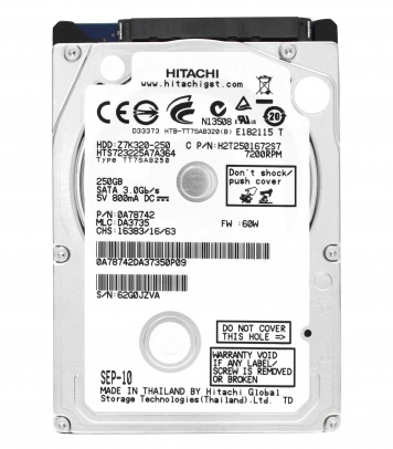Жесткий диск Hitachi HTS723225A7A364 250Gb 7200 SATAII 2,5" HDD