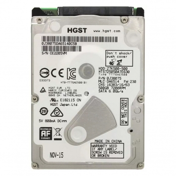 Жесткий диск Hitachi HTS725050A7E630 500Gb 7200 SATAIII 2,5" HDD