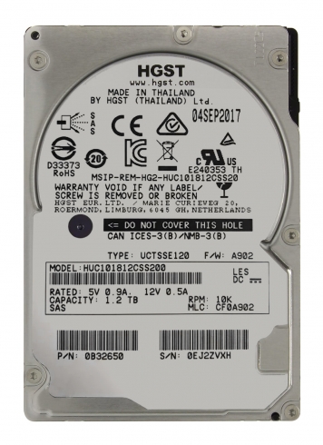 Жесткий диск HGST HUC101812CSS200 1,2Tb 10520 SAS 2,5" HDD