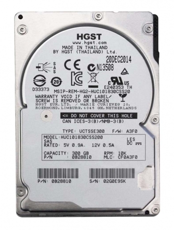 Жесткий диск HGST HUC101830CSS200 300Gb 10520 SAS 2,5" HDD