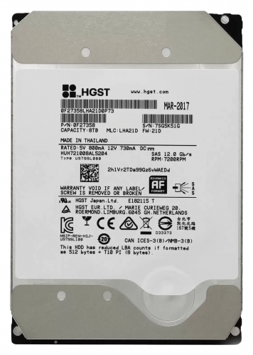 Жесткий диск HGST 0F27358 8Tb 7200 SAS 3,5" HDD