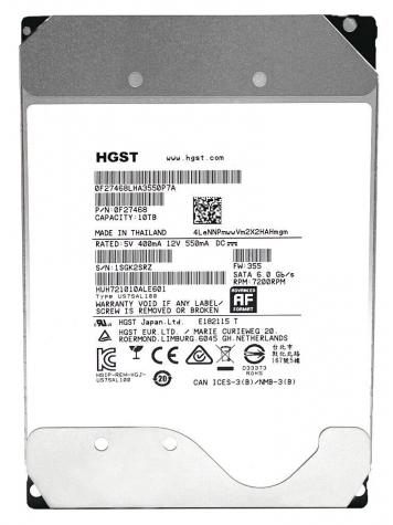 Жесткий диск HGST HUH721010ALE601 10Tb 7200 SATAIII 3,5" HDD