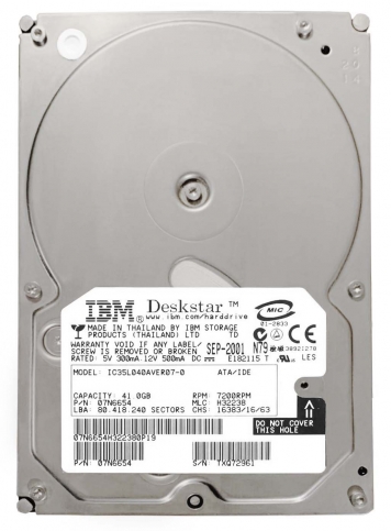 Жесткий диск IBM IC35L040AVER07-0 41Gb 7200 IDE 3.5" HDD