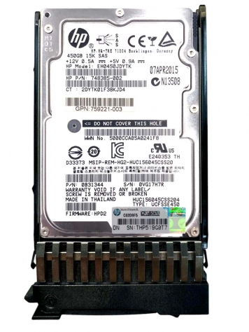 Жесткий диск HP 785408-001 450Gb SAS 15000 2,5" HDD