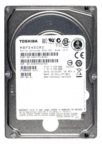 Жесткий диск Toshiba MBF2450RC 450Gb  SAS 2,5" HDD