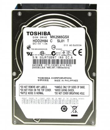Жесткий диск Toshiba MK2565GSX 250Gb 5400 SATAII 2,5" HDD