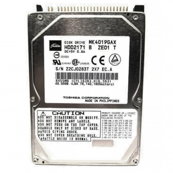 Жесткий диск Toshiba MK4019GAX 40Gb 5400 IDE 2,5" HDD
