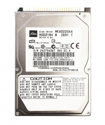 Жесткий диск Toshiba MK6022GAX 60Gb 5400 IDE 2,5" HDD