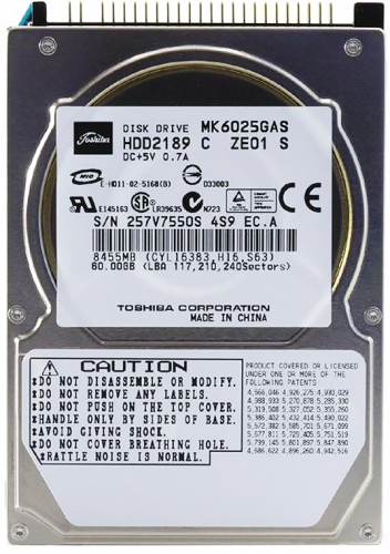 Жесткий диск Toshiba MK6025GAS 60Gb 4200 IDE 2,5" HDD