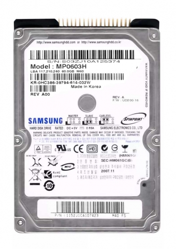 Жесткий диск Samsung MP0603H 60GB 5400 IDE 2,5" HDD