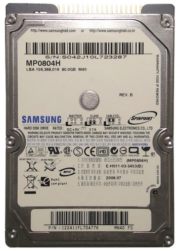 Жесткий диск Samsung MP0804H 80Gb 5400 IDE 2,5" HDD