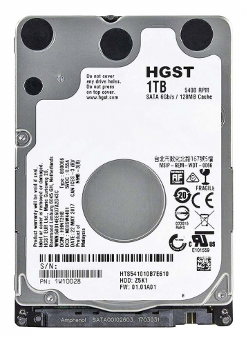 Жесткий диск HGST HTS541010B7E610 1TB 5400 SATAIII 2.5" HDD