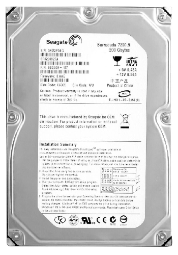 Жесткий диск Seagate ST3200827A 200Gb 7200 IDE 3.5" HDD