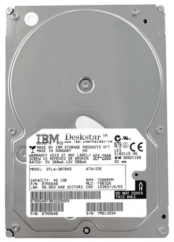 Жесткий диск IBM DTLA-307045 46,1Gb 7200 IDE 3.5" HDD