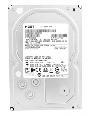 Жесткий диск HGST HUS726040ALA610 4Tb 7200 SATAIII 3,5" HDD