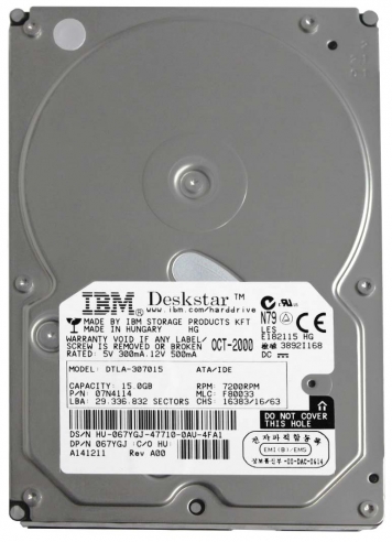 Жесткий диск IBM 07N3927 15,3Gb 7200 IDE 3.5" HDD