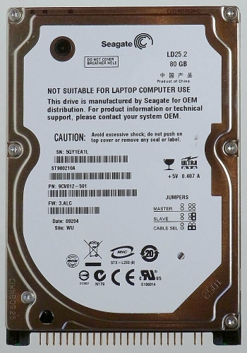 Жесткий диск Seagate ST980210A 80Gb 5400 IDE 2,5" HDD