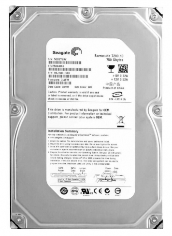 Жесткий диск Seagate ST3750640A 750Gb 7200 IDE 3.5" HDD