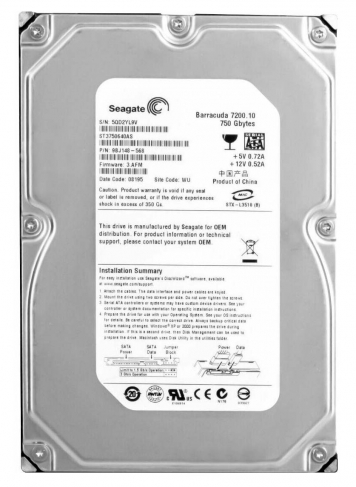 Жесткий диск Seagate 9BJ048 750Gb 7200 IDE 3.5" HDD