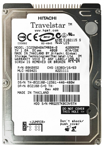 Жесткий диск Dell 08K0852 40Gb 4200 IDE 2,5" HDD