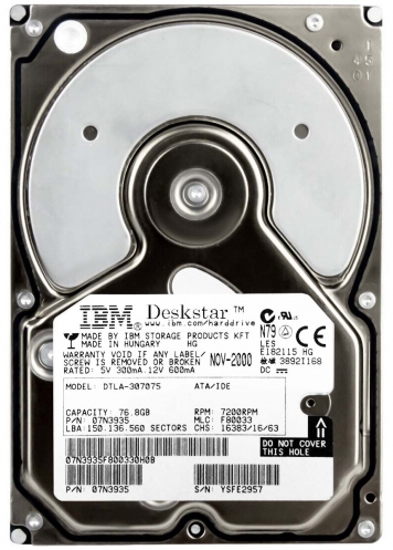Жесткий диск IBM DTLA-307075 76,8Gb 7200 IDE 3.5" HDD