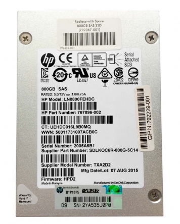 Жесткий диск HP 792367-001 800Gb SAS 2,5" SSD