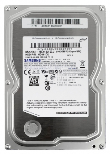 Жесткий диск Samsung HD161GJ 160Gb  7200 SATA 3,5" HDD