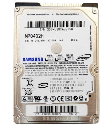 Жесткий диск Samsung MP0402H 40Gb 5400 IDE 2,5" HDD
